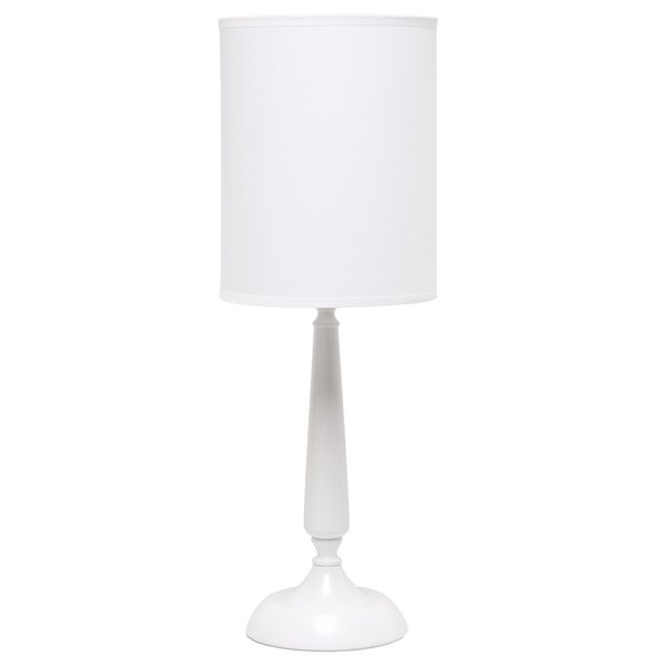 Simple Designs Traditional Candlestick Table Lamp, White LT2075-WHT